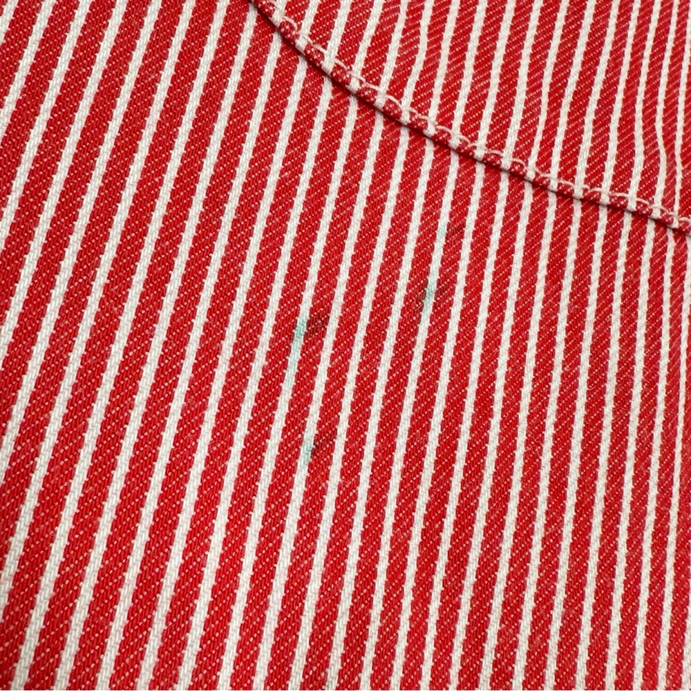 MINI BODEN RED WHITE STRIPE DENIM COTTON OVERALLS - Picture 4 of 10